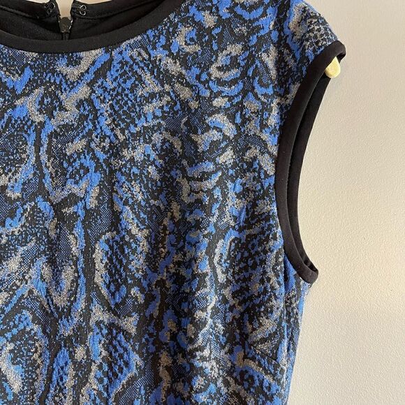 Cache Snakeskin Print Blue Bodycon Sleeveless Sweater Midi Dress | SZ S - Picture 12 of 14